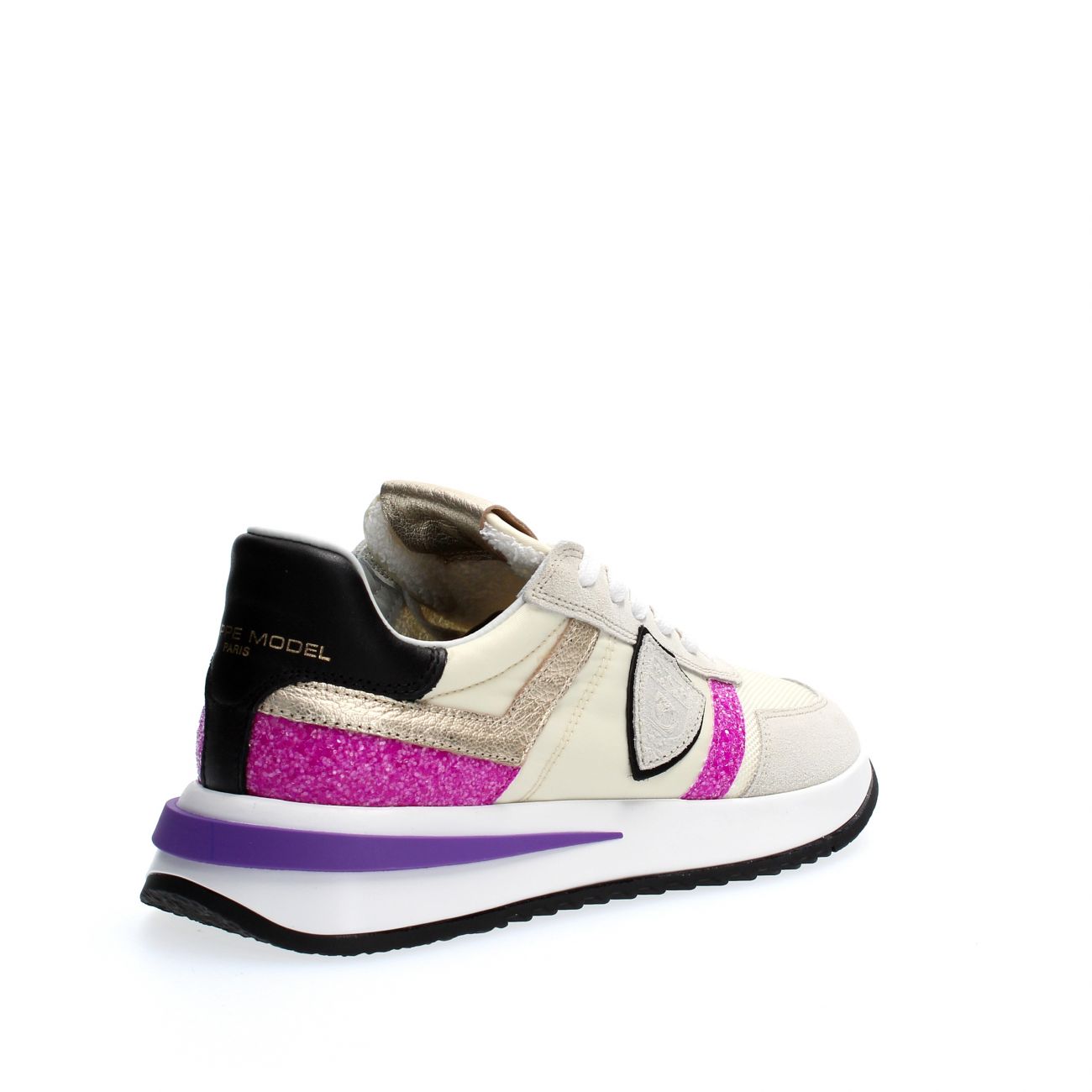 Women's Shoes Sneakers PHILIPPE MODEL Paris TYLD GP01 Blanc Violet Beige