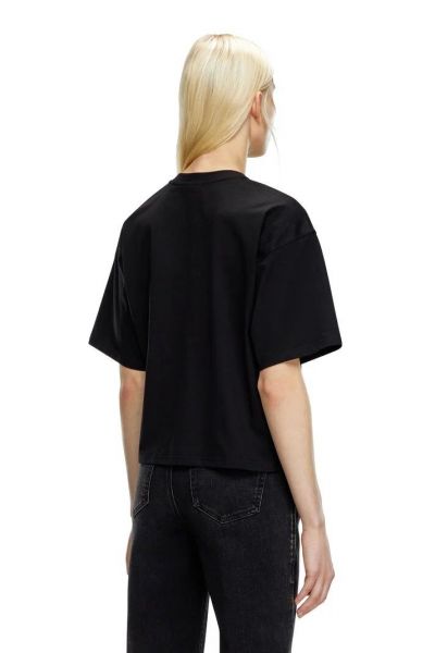 ディーゼル DIESEL クルーネックTシャツ T-BUXT-CROP-OD A15096 0NIAX ブラック レディース t-buxt-crop-od-a15096-0niax-9xx DIESEL ディーゼル レディースクルーネックTシャツ A15096 0NIAX